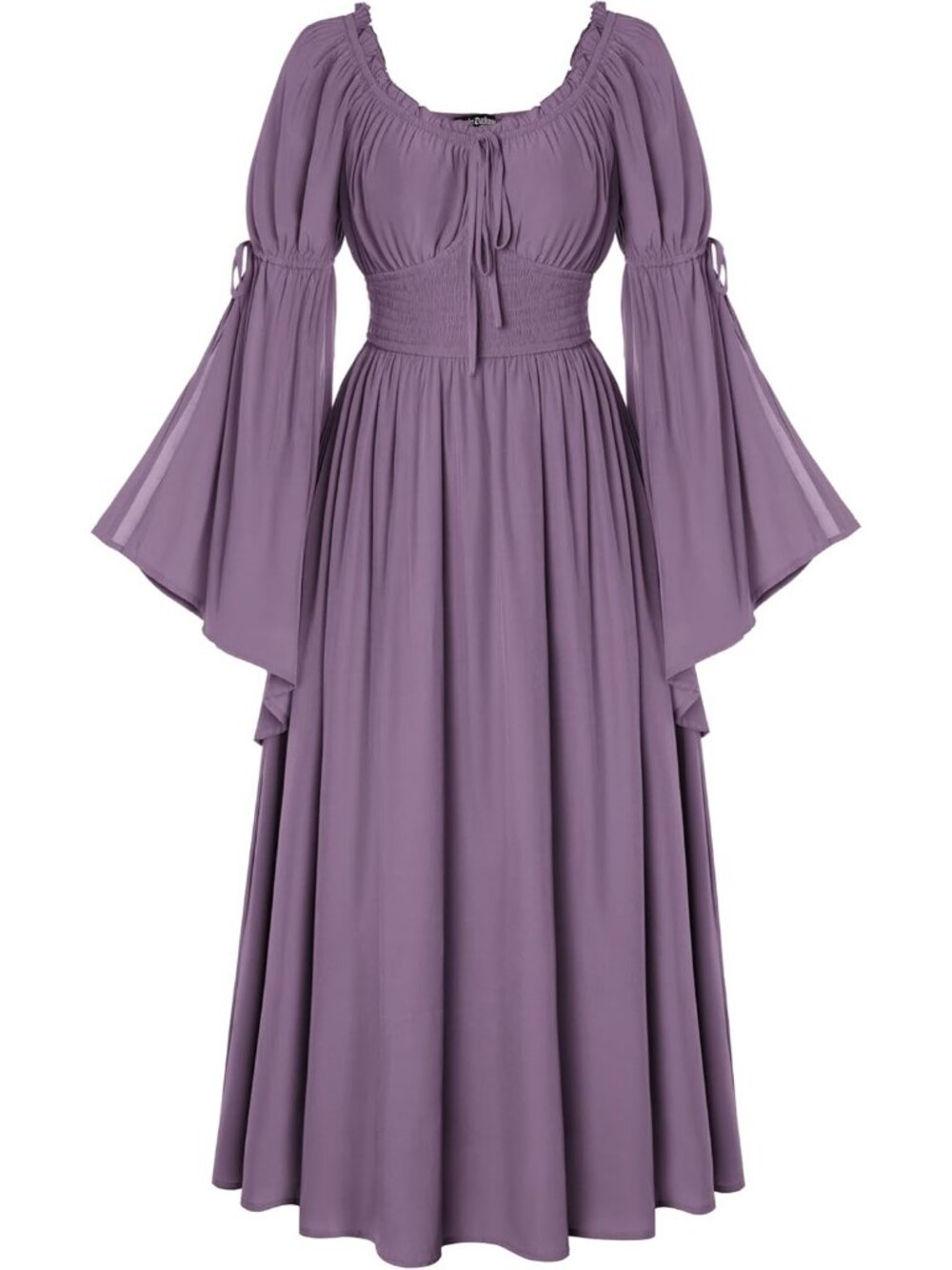 Women's Purple Long Bell Sleeve Medieval Peasant Imported Costumes Dress